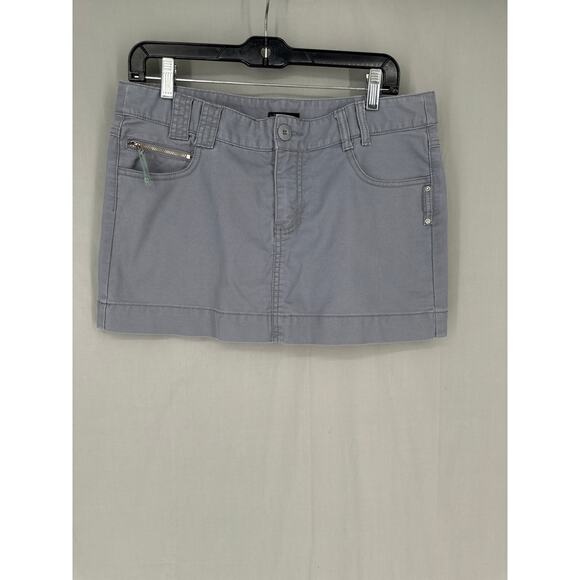 Y2K Vintage Billabong Skirt Medium Gray Canvas Mini Low Rise Surf Beach 90s - Picture 4 of 7